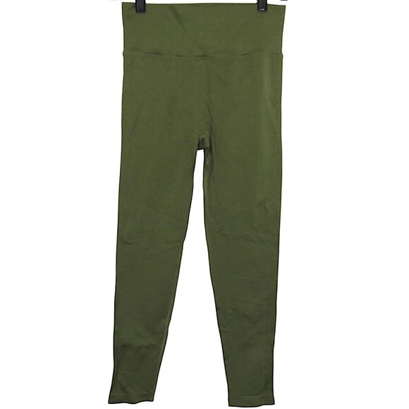 Green Scrunch Butt Side Ribbed High Waist Butt Lifting Active Leggings Sz Small - Picture 4 of 8